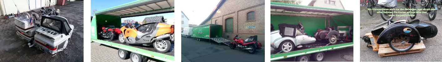 1A Motorrad Transporte, Motorradgespann Transport, Motorrad mit Beiwagen Transport &hearts;