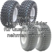 max. 1 Satz Räder nehmen wir beim Transport mit