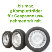 max. 1 Satz Räder nehmen wir beim Transport mit